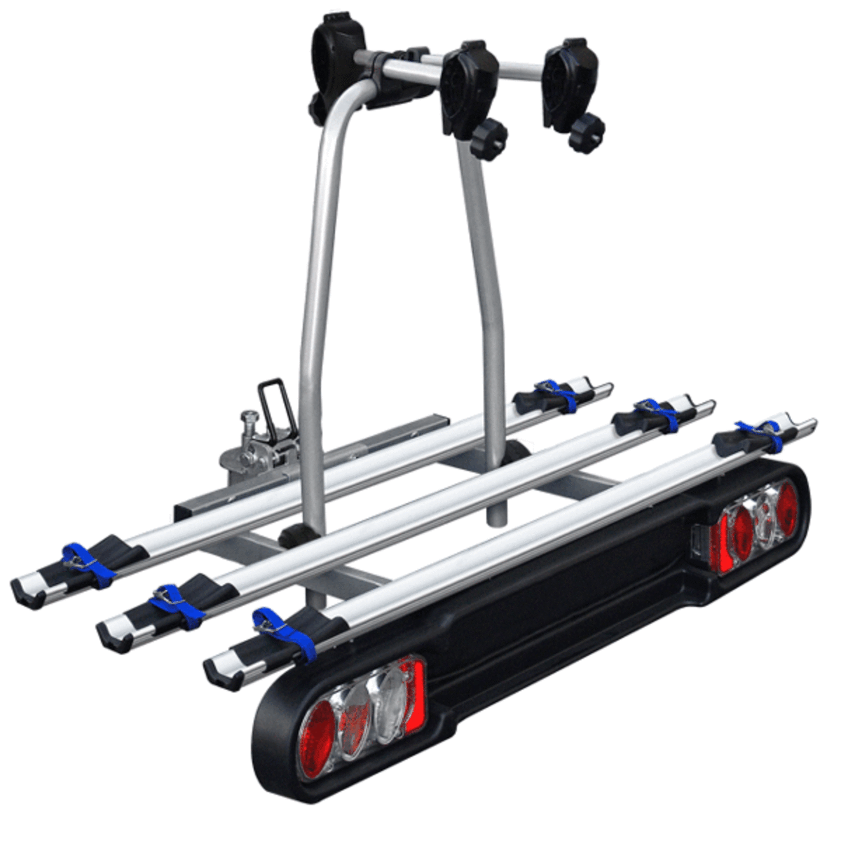 Porte-velos 3 vélos + Coffre sur attelage 300L noir - Menabo Nekkar noir + Project Tilting 3