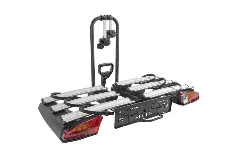 Porte-velos sur attelage 3 velos pliable et rabattable - Menabo Antares 3 - compatible vélos électriques