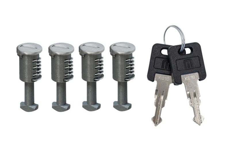 Kit de 4 serrures antivol pour Barres de toit Menabo Omega - Tiger - Delta - Pro