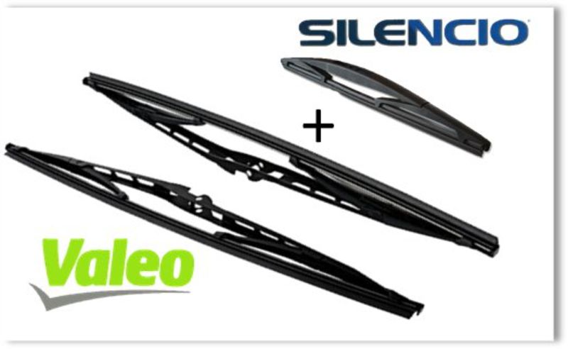 Jeu de 3 Balais Essuie Glace Avant/Arrière pour Alfa Romeo 145 de 06/1996 à 10/2000 - Valeo Silencio