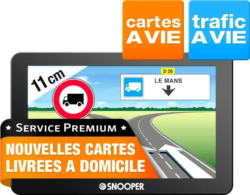 GPS Poids lourds SNOOPER PL6600 - carto gratuite à vie