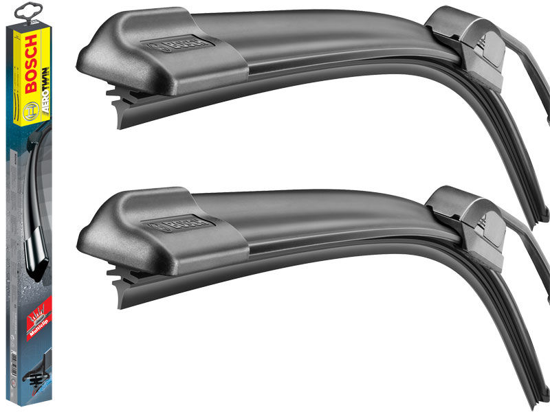 Jeu de 2 Balais Essuie Glace Avant pour Peugeot Partner 2 de 05/2008 à 09/2018 - Bosch Aerotwin