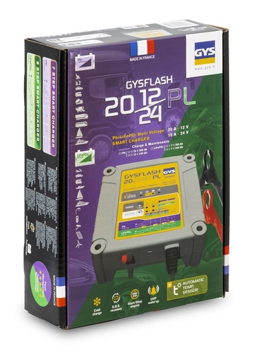 [GYS 026049] Chargeur de batterie 20A 12V/24 - GYSFLASH 20.12/24 PL