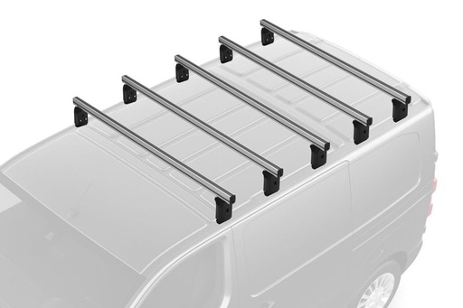 [MENAPRO5x606+5XXL-00] Jeu de 5 Barres de toit Pro Aluminium pour Nissan Interstar L2H2 - L3H2 - L3H3 de 1997 à 2010