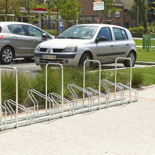 [MOTTM024V8AR] Râtelier à vélos 8 Vélos - 2 Niveaux côte à côte avec Arceaux - Mottez M024V8AR